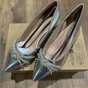 Elegant Silver Women's Pumps